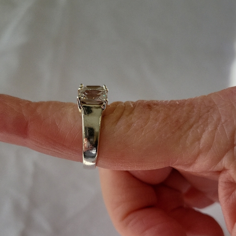 Sterling Silver Sparkling Cocktail Ring with Clear Stones - Picture 3 of 4